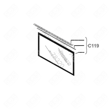VITRE DE PORTE INT. FOUR, CUISINIÈRE - 482000017230