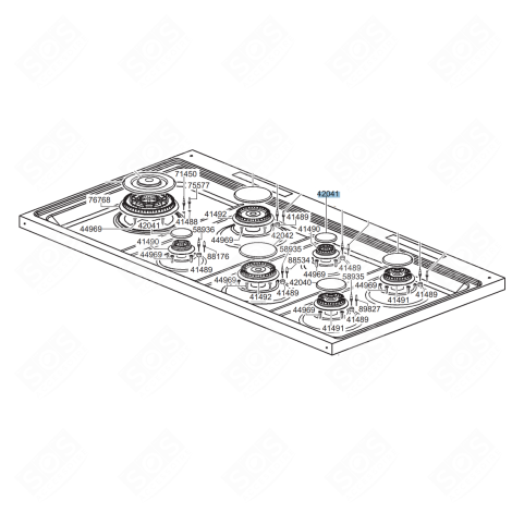 CHAPEAU AUXILIAIRE D'ORIGINE (55MM) FOUR, CUISINIÈRE - 201050694, 00627364