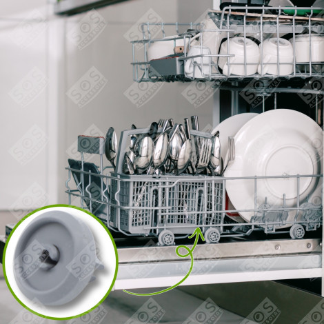 ROULETTE DE PANIER INFÉRIEUR COMPATIBLE LAVE-VAISSELLE - 2372351, 2372352