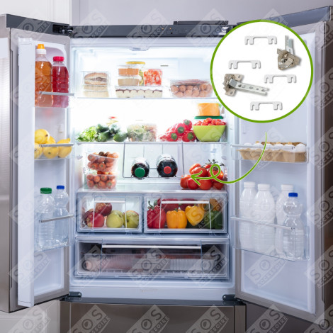 LOT DE 2 CHARNIÈRES FRIGO, RÉFRIGÉRATEUR, CONGÉLATEUR - 93X1336, 00268698