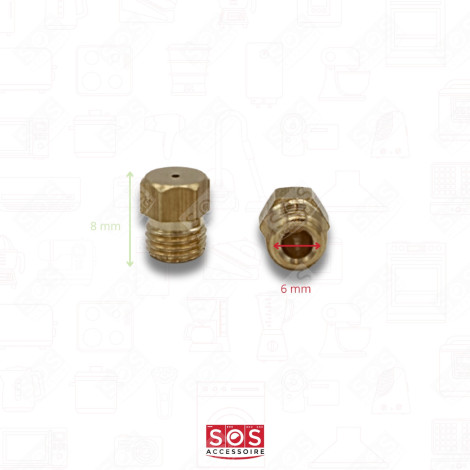 JEU D'INJECTEURS, GICLEURS GAZ BUTANE PROPANE UNIVERSEL DIAM. 6MM FOUR, CUISINIÈRE - 00537505