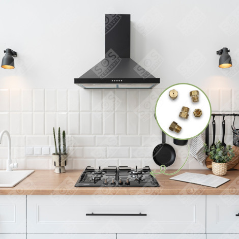 JEU D'INJECTEURS, GICLEURS GAZ BUTANE PROPANE UNIVERSEL DIAM. 6MM FOUR, CUISINIÈRE - 00537505