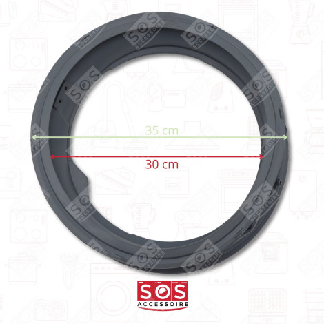 JOINT DE HUBLOT (MANCHETTE) AVEC RETOUR A LA CUVE TROU DE VIDANGE OUVERT - 2 TROUS OUVERT MACHINE À LAVER, LAVE-LINGE - MDS41955002, MDS64212801