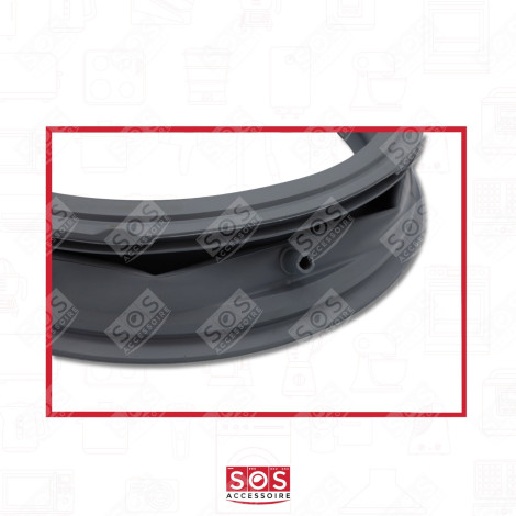 JOINT DE HUBLOT (MANCHETTE) AVEC RETOUR A LA CUVE TROU DE VIDANGE OUVERT - 2 TROUS OUVERT MACHINE À LAVER, LAVE-LINGE - MDS41955002, MDS64212801