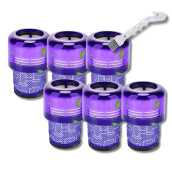 Lot de 6 Filtres Hepa compatible V11 V12 V15 avec brosse de nettoyage