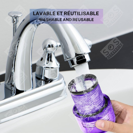 LOT DE 11 FILTRES HEPA COMPATIBLE V11 V12 V15 AVEC BROSSE DE NETTOYAGE ASPIRATEUR - 970013-02, 970013-02