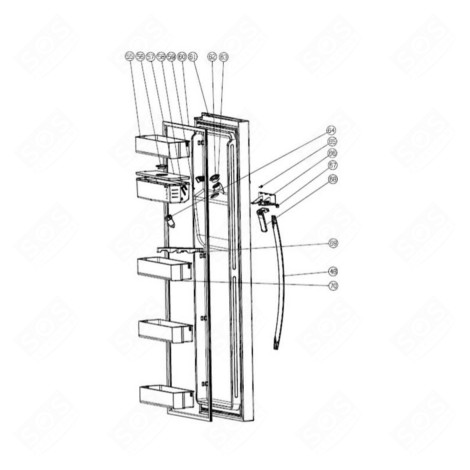 JOINT DE PORTE REPÈRE 60 (PARTIE RÉFRIGÉRATEUR) FRIGO, RÉFRIGÉRATEUR, CONGÉLATEUR - HK1489201