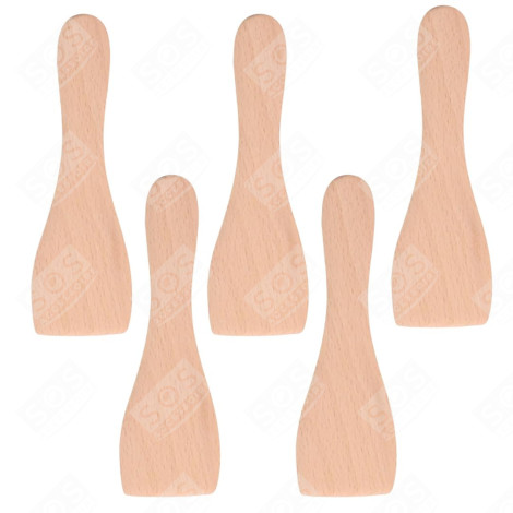 LOT DE 5 PELLES EN BOIS POUR POÊLON, SPATULES RACLETTE  RACLETTE, GRIL, WOK - AS306003