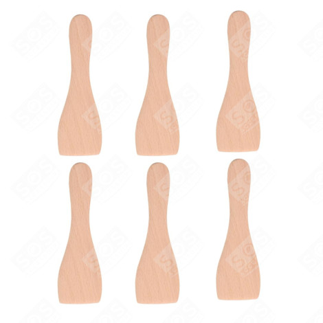 LOT DE 6 PELLES EN BOIS POUR POÊLON, SPATULES RACLETTE  RACLETTE, GRIL, WOK - AS306003