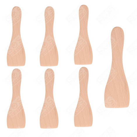 LOT DE 7 PELLES EN BOIS POUR POÊLON, SPATULES RACLETTE  RACLETTE, GRIL, WOK - AS306003