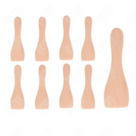 LOT DE 9 PELLES EN BOIS POUR POÊLON, SPATULES RACLETTE  RACLETTE, GRIL, WOK - AS306003