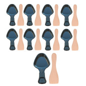 Lot de 9 coupelles à raclette et 9 pelles en bois pour Poêlon, spatule raclette