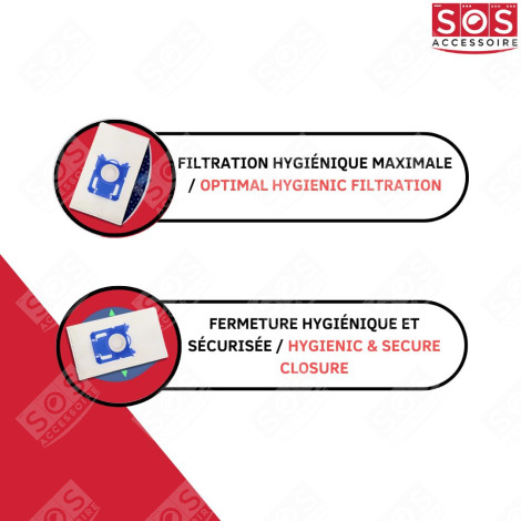 LOT DE 3 BOÎTES DE 4 SACS TYPE S-BAG  ASPIRATEUR - 9001684589