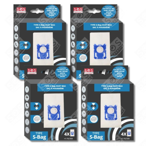 LOT DE 4 BOÎTES DE 4 SACS TYPE S-BAG  ASPIRATEUR - 9001684589