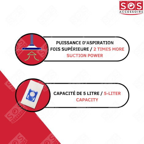 LOT DE 5 BOÎTES DE 4 SACS TYPE S-BAG  ASPIRATEUR - 9001684589