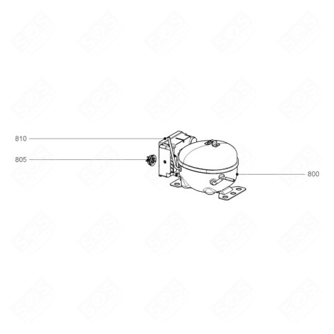 COMPRESSEUR MX1060Y (REPÈRE 800) FRIGO, RÉFRIGÉRATEUR, CONGÉLATEUR - 6119538