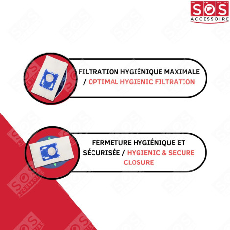 LOT DE 11 BOÎTES DE 4 SACS TYPE S-BAG ASPIRATEUR - 9001684589