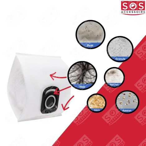 LOT DE 5 BOÎTES DE 4 SACS + 1 FILTRE HYGIENE+ ASPIRATEUR - ZR200520