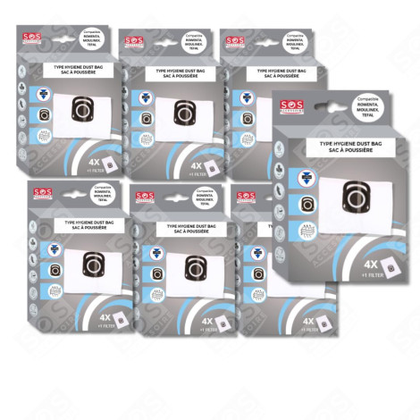 LOT DE 7 BOÎTES DE 4 SACS + 1 FILTRE HYGIENE+ ASPIRATEUR - ZR200520