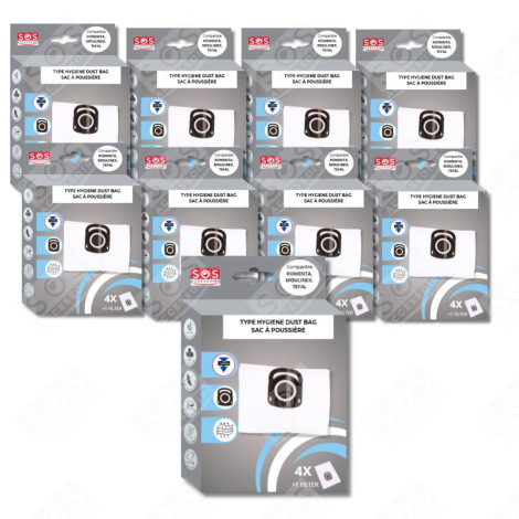 LOT DE 10 BOÎTES DE 4 SACS + 1 FILTRE HYGIENE+ ASPIRATEUR - ZR200520