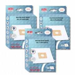 Lot de 3 boîtes de 5 sacs avec 1 pre filtre COUPE/COMPACT/GO/FORCE