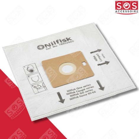 LOT DE 4 BOÎTES DE 5 SACS AVEC 1 PRE FILTRE COUPE/COMPACT/GO/FORCE ASPIRATEUR - 78602600, 22422400