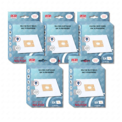Lot de 5 boîtes de 5 sacs avec 1 pre filtre COUPE/COMPACT/GO/FORCE