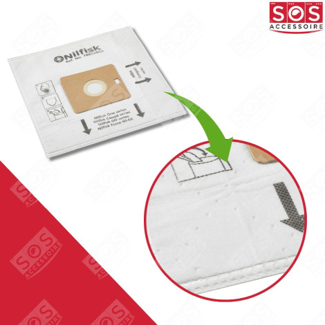 LOT DE 10 BOÎTES DE 5 SACS AVEC 1 PRE FILTRE COUPE/COMPACT/GO/FORCE ASPIRATEUR - 78602600, 22422400