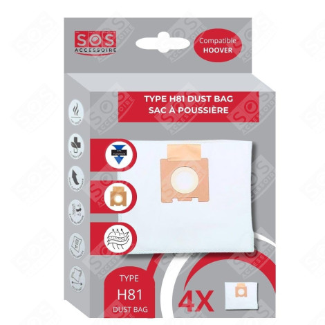 BOITE DE 4 SACS MICROFIBRE H81 ASPIRATEUR - 35601865
