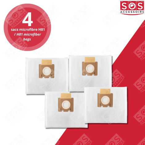 LOT DE 8 BOÎTES DE 4 SACS MICROFIBRE H81 ASPIRATEUR - 35601865
