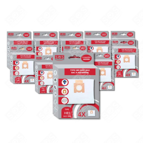 LOT DE 11 BOÎTES DE 4 SACS MICROFIBRE H81 ASPIRATEUR - 35601865