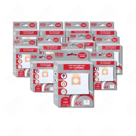 LOT DE 12 BOÎTES DE 4 SACS MICROFIBRE H81 ASPIRATEUR - 35601865
