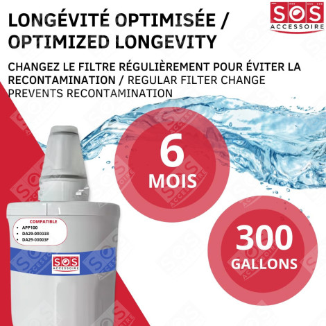 LOT DE 6 FILTRES À EAU AQUAPURE / APP100 FRIGO, RÉFRIGÉRATEUR, CONGÉLATEUR - 484000000513, DA29-00003G