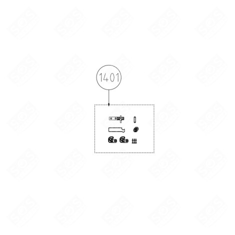 KIT INVERSION DE PORTE (REPÈRE 1401) FRIGO, RÉFRIGÉRATEUR, CONGÉLATEUR - 6113214300
