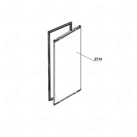 PORTE (PARTIE RÉFRIGÉRATEUR REPÈRE 2714)  D'ORIGINE FRIGO, RÉFRIGÉRATEUR, CONGÉLATEUR - 4664690100, C00899092