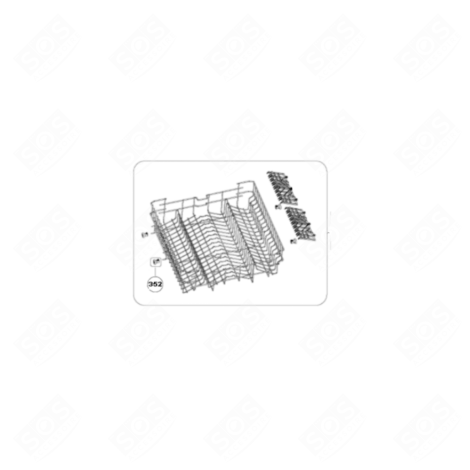 ROULETTE PANIER PANIER SUPERIEUR SET LAVE-VAISSELLE - 480140101911