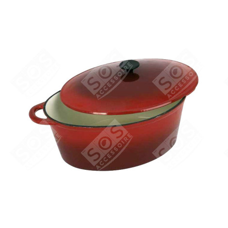 COCOTTE OVALE 6,5 L ÉMAILLÉE ROUGE D'ORIGINE USTENSILE DE CUISINE - 501749