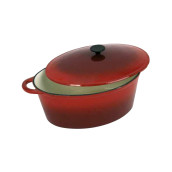 Cocotte ovale 6,5 l émaillée rouge d'origine