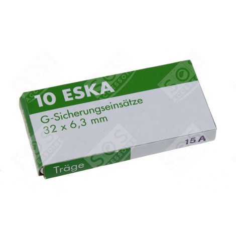 FUSIBLE LENT - 15A - 6.3X32MM - SET 10 ACCESSOIRES ET ENTRETIEN - 10000723