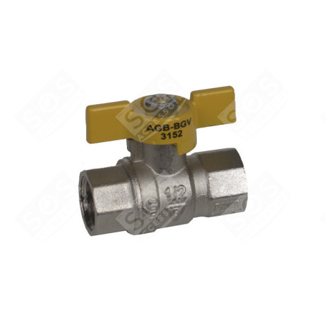ROBINET DE GAZ PR TUYAU INGAS INOX 1/2'' FEM/FEM FOUR, CUISINIÈRE - 3333122CRP