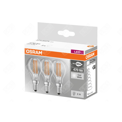 LED RETROFIT CLASSIC P 40 4W/840 230 FL E14 PACK DE 3 PCS D'ORIGINE LUMINAIRE - 4058075819733