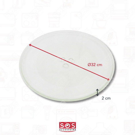 PLATEAU MICRO ONDE EN VERRE 320 MM FOUR MICRO-ONDES - 3390W1A027A