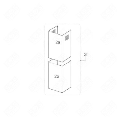 CHEMINÉE INOX SUPÉRIEUR+ INFÉRIEUR HOTTE - ZSPK0798, 49016020