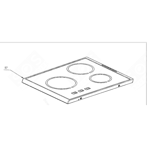 DESSUS VITRO PLAQUE DE CUISSON - 3428382331