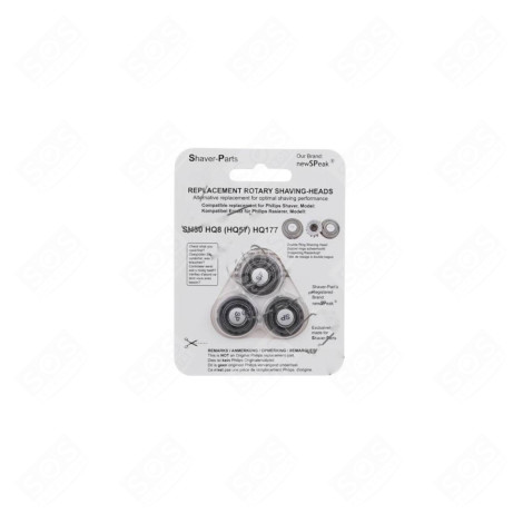 TETE DE RASOIR  SH30 / HQ8 / HQ9 / HQ177 SANS CROCHET RASOIR, TONDEUSE - HQ177/40, 4313042946103