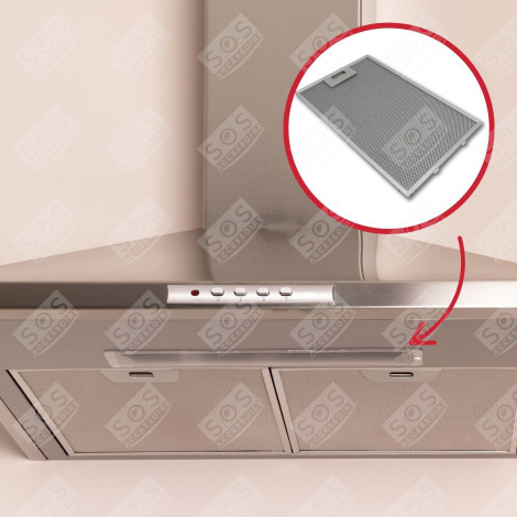 FILTRE MÉTAL ANTI GRAISSES (380X241MM) (À L'UNITÉ) HOTTE - C00139286, 482000029427