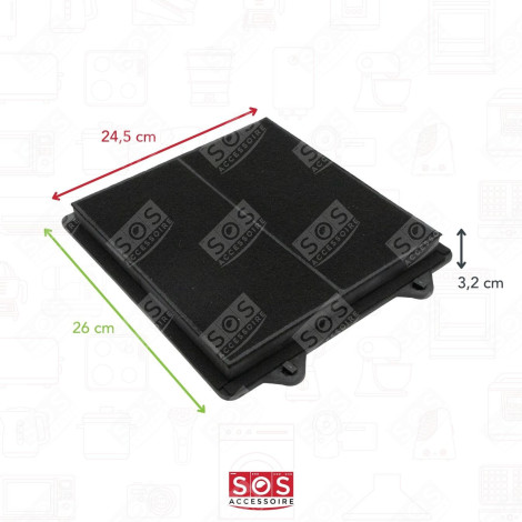 FILTRE CHARBON ACTIF  260X245X32 MM HOTTE - 00703134