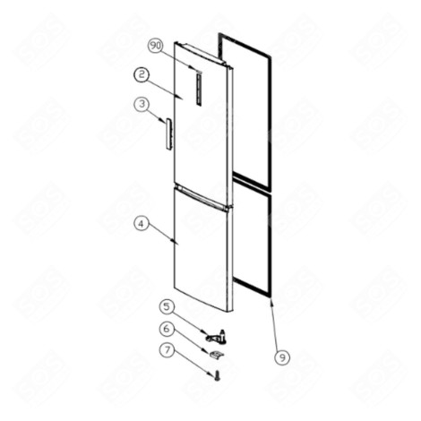 VIS (REPÈRE 7) FRIGO, RÉFRIGÉRATEUR, CONGÉLATEUR - 49062455, 0060600107