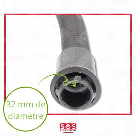 TUYAU, FLEXIBLE GRIS COMPLET EVA CONIQUE 32/38MM COMPATIBLE ASPIRATEUR - 12041500