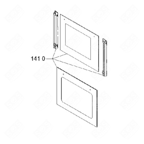 VITRE EXTÉRIEURE (REPÈRE 1410) FOUR, CUISINIÈRE - 481011130522, C00521062